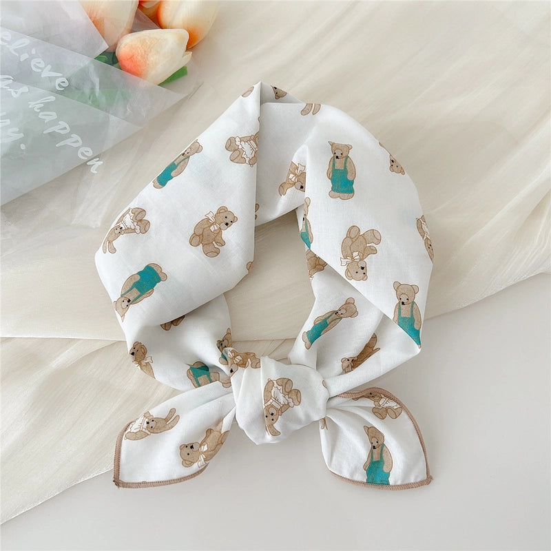 Women's Elegant Sweet Ditsy Floral Polka Dots Heart Shape Polyester Silk Scarf