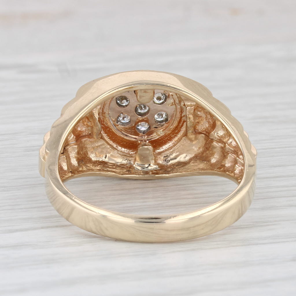 0.14ctw Diamond Ring 14k Yellow Gold Size 11.75 Men's Wedding Band