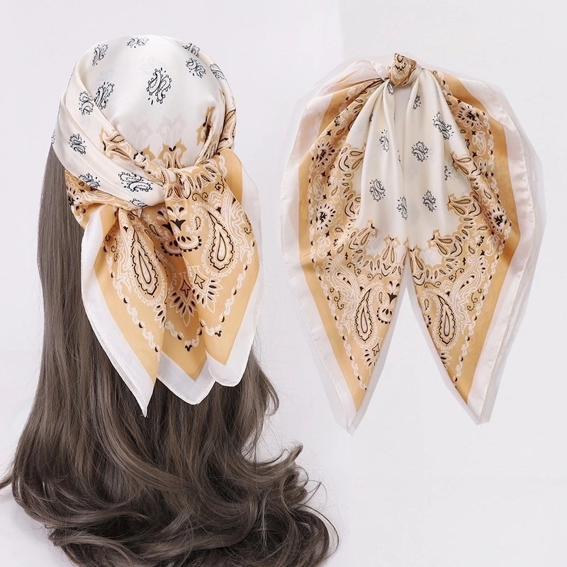 Women's Casual Hip-Hop Vacation Leopard Satin Silk Scarf