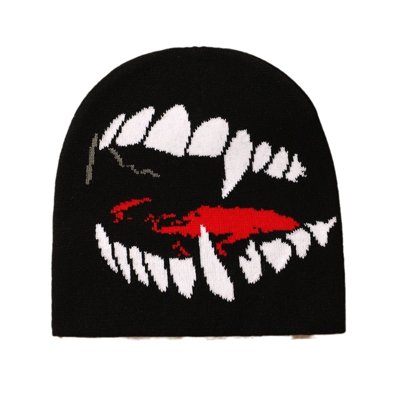 Unisex Retro Funny Printing Grimace Eaveless Wool Cap