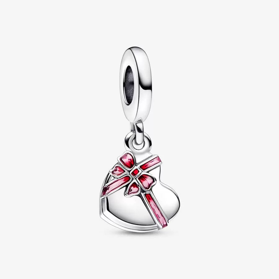 Openable Heart Chocolate Gift Box Dangle Pandora Charm