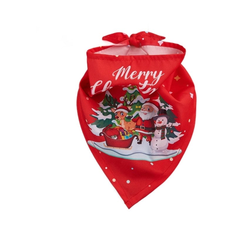 Minimalist Polyester Christmas Christmas Tree Santa Claus Pet Saliva Towel