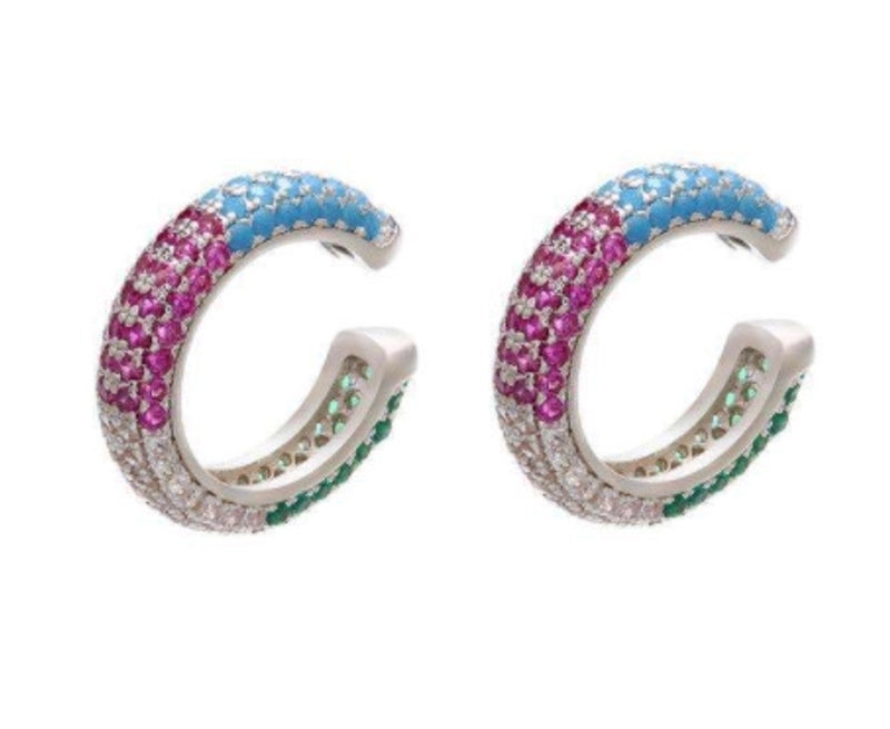 Fashion Geometric Plating Copper Zircon Copper Earrings