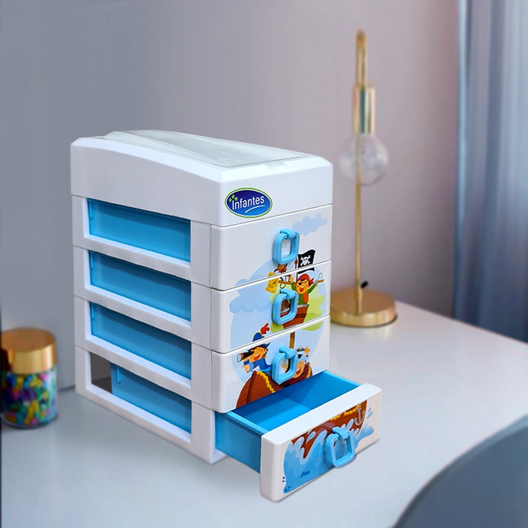 Blue Plastic Drawers Box