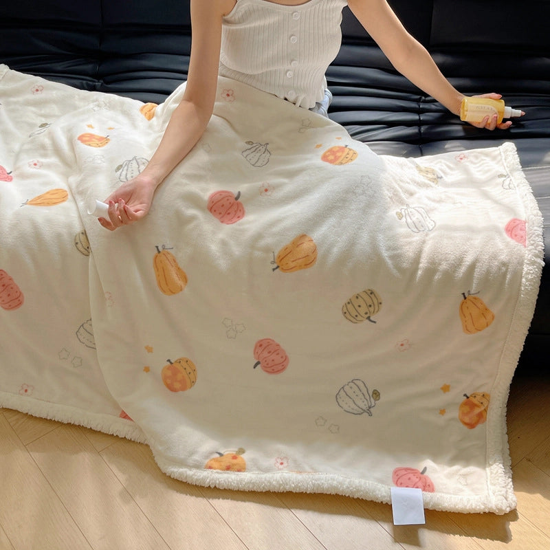 Halloween Cute Animal Pumpkin Fruit Fleece Blanket Bedding