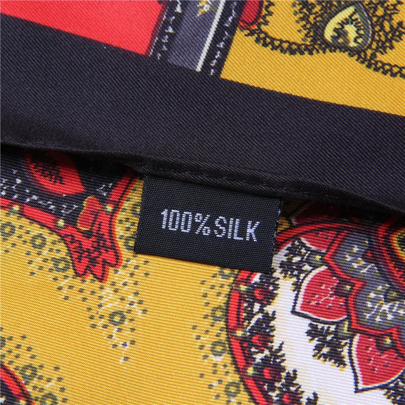 Silk Scarf 130cm Twill Silk Large Square Print Ladies Shawl Scarf