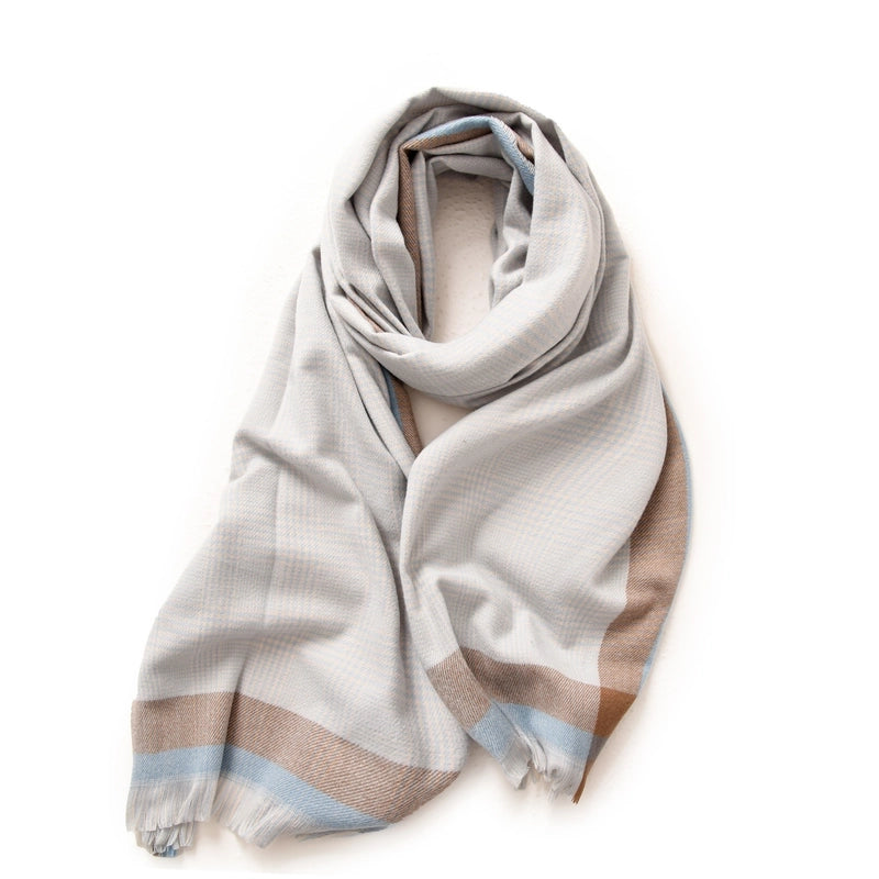 Women's Casual Minimalist Plaid Polyester Scarf