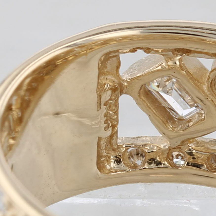 Sonia B 3.13ctw Diamond Abstract Ring 14k Yellow Gold Size 7.75 Wide Band