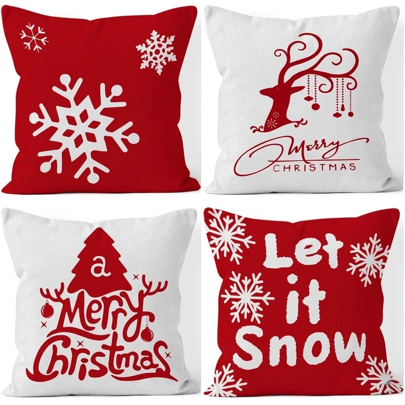 Fashion Christmas Tree Snowflake Short Plush Pillow Cases