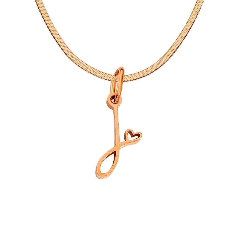 Stainless Steel Titanium Steel 14K Gold Plated Minimalist Plating Letter Heart Shape Pendant Necklace