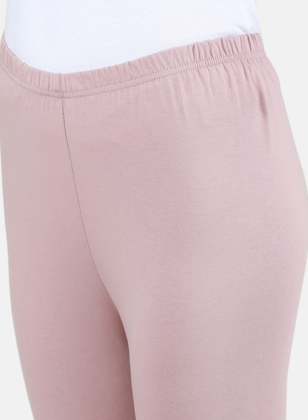 Women Light Pink Solid Legging