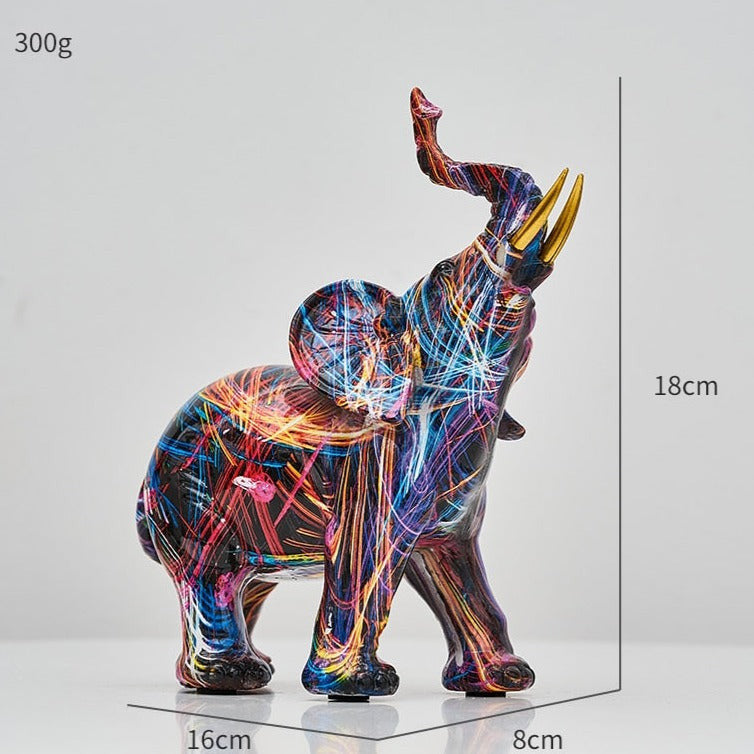 Elephant Nordic Painted Statue