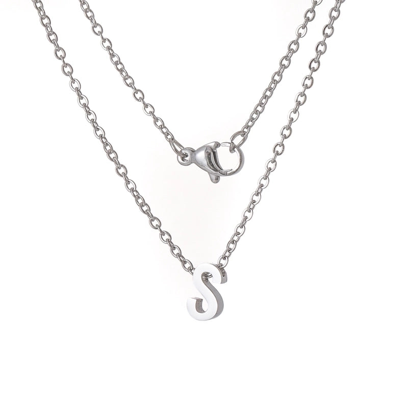 Titanium Steel Minimalist Plating Letter None Necklace