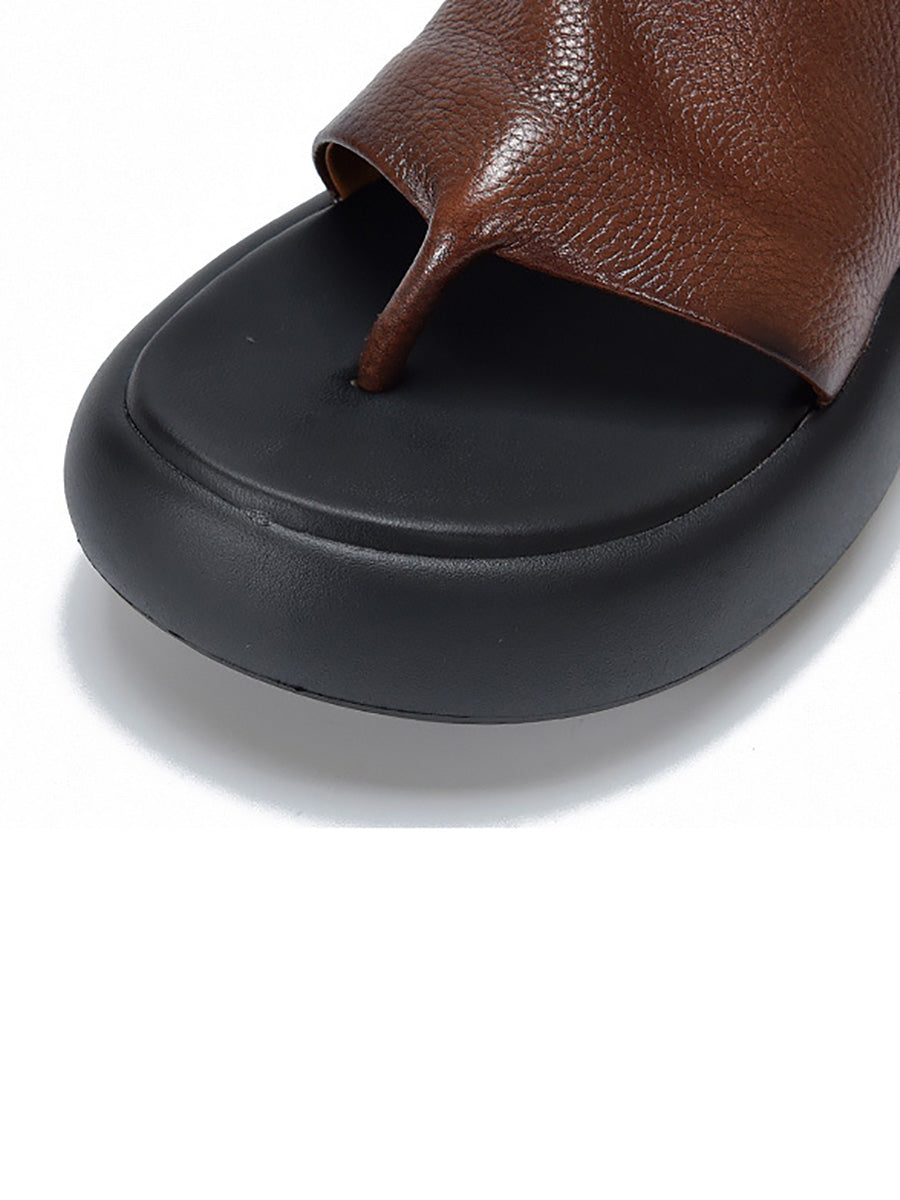 Women Summer Casual Pure  Color Platform Slippers