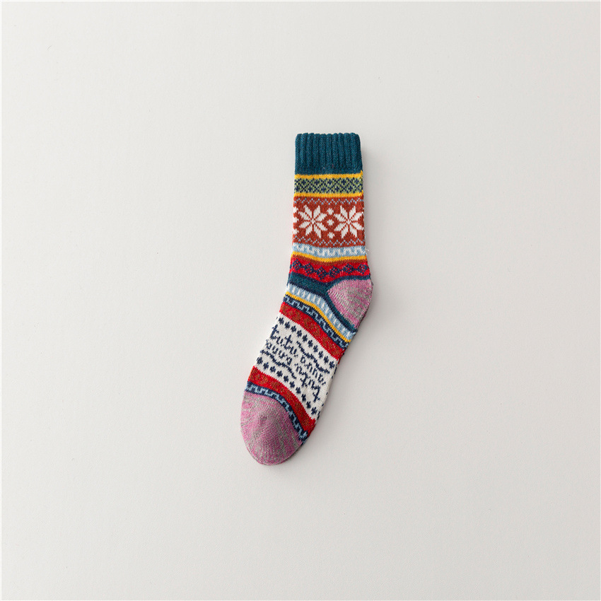 Ethnic Knitted Thick Needle Retro Socks