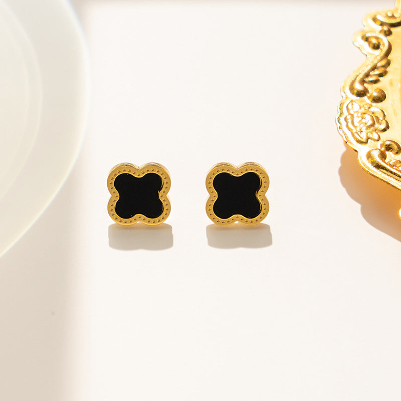 Quadrilateral Geometric Stainless Steel 18K Gold Plated Stud Earrings