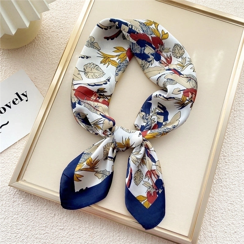 Fashion Small Thin Square Towel Silk Scarf Hair Band For Women 70*70