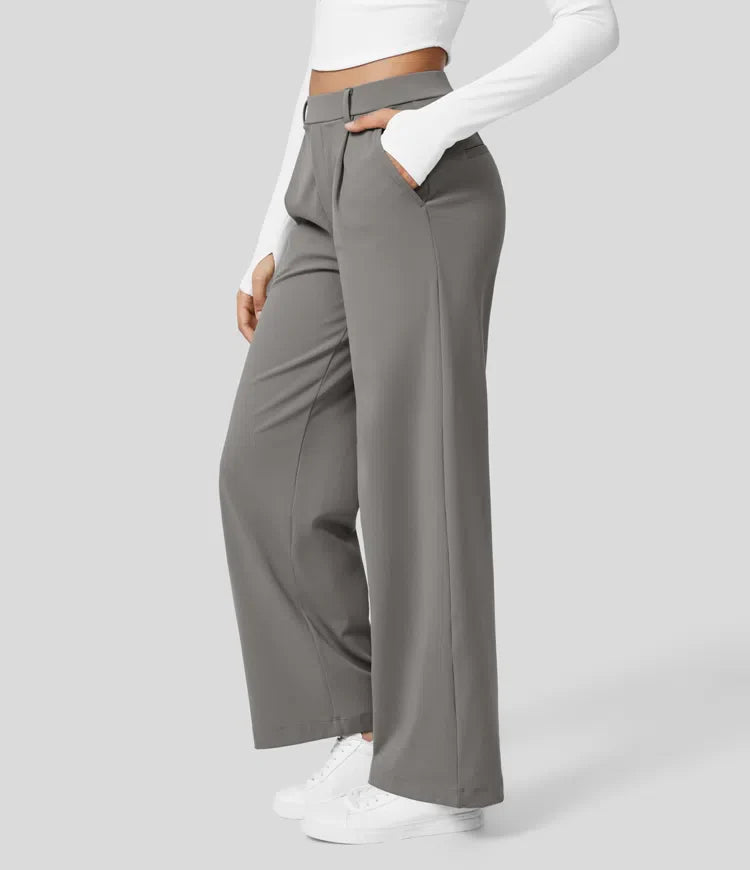 Quinn | High Waist Trousers with Side Pockets