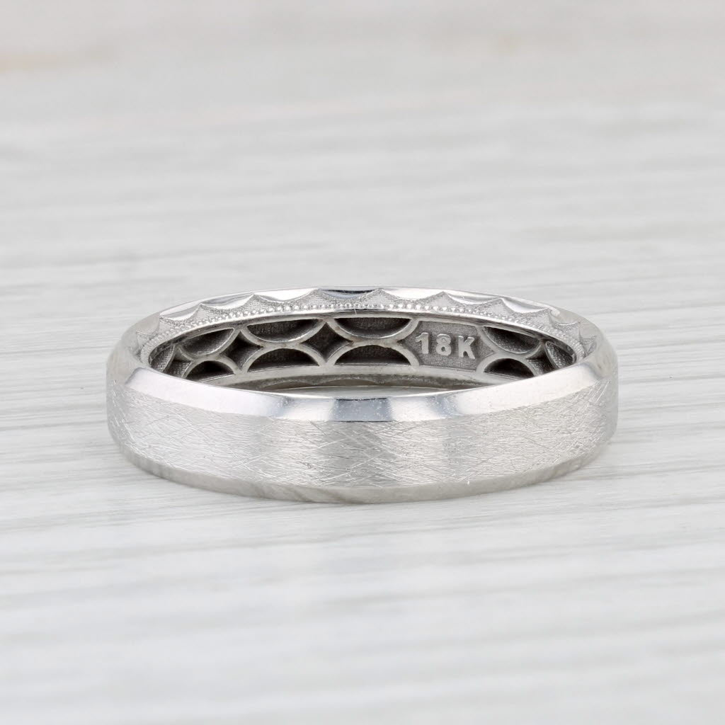 New Tacori Men's Wedding Band Brushed 18k White Gold Size 10.5 Ring