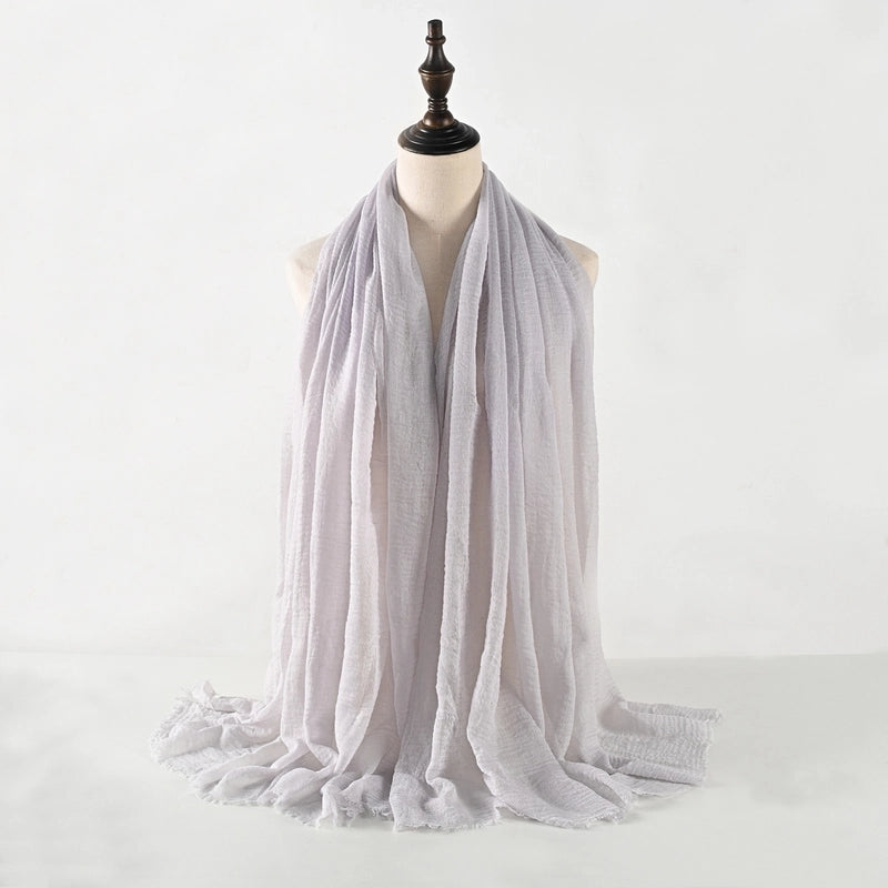 Women's Vacation Minimalist Solid Color Cotton Silk Scarf