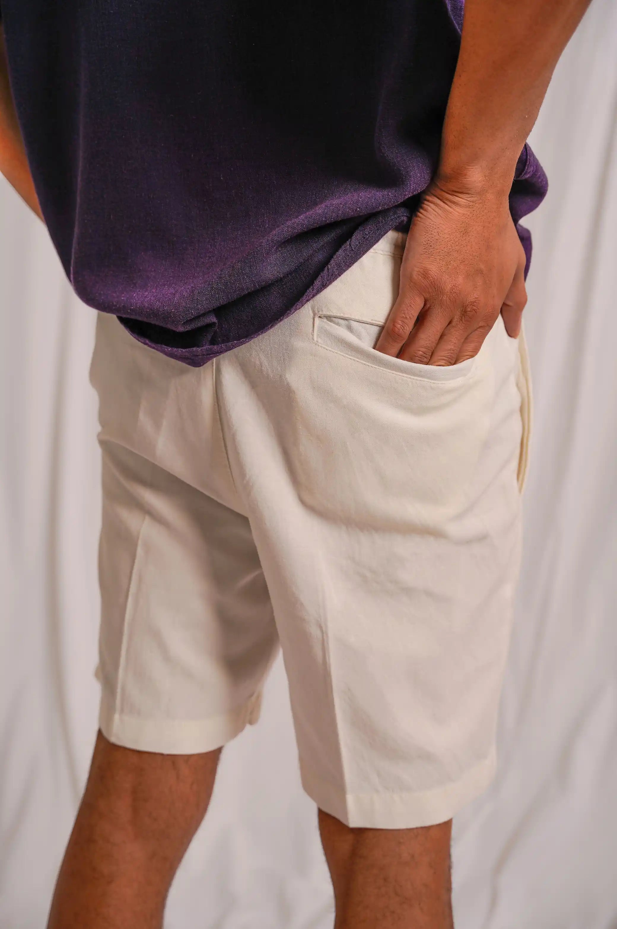 DRAWSTRING LINEN SHORTS