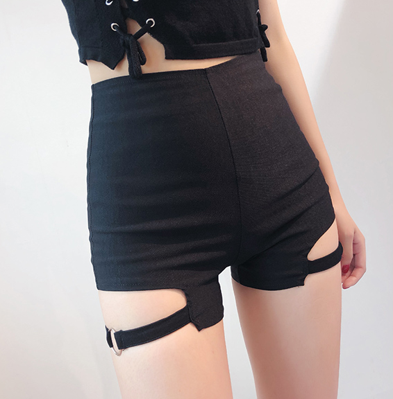 Leg loop high waist shorts KF50130