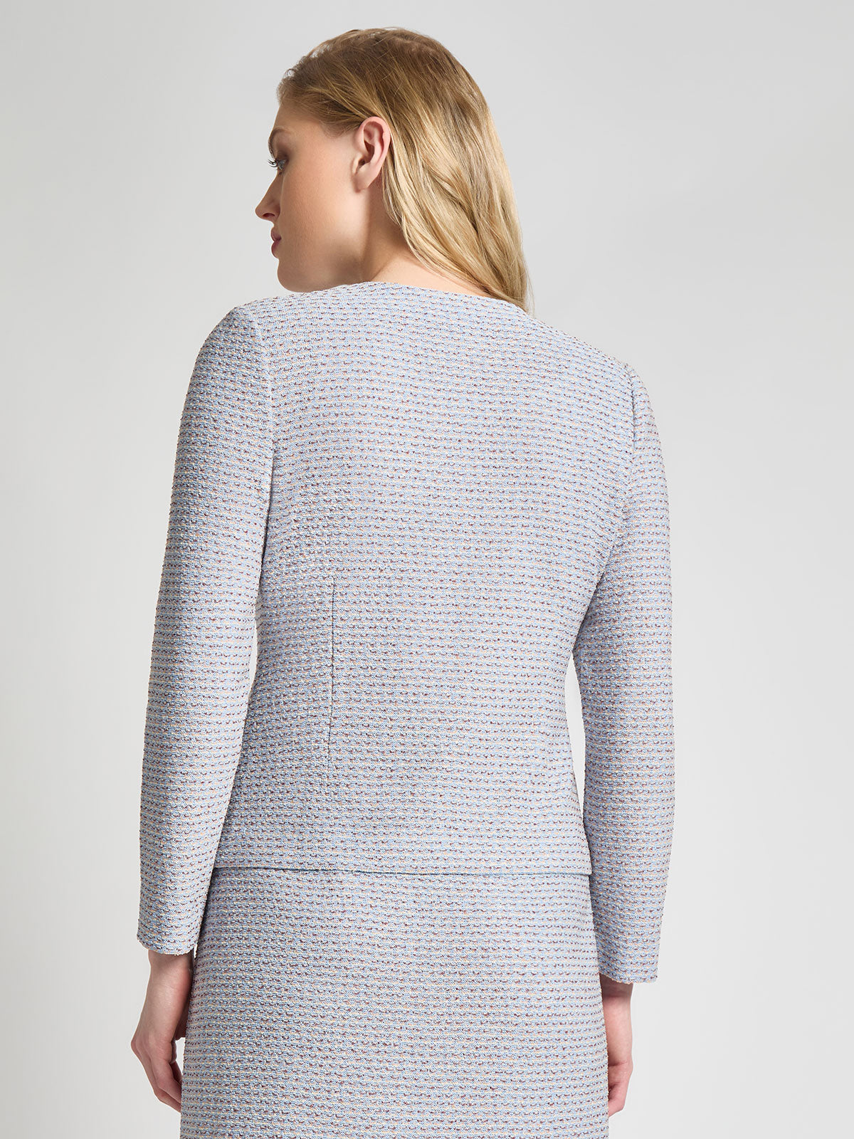 Tailored Tri-Color Tweed Knit Jacket - Vanity Fit