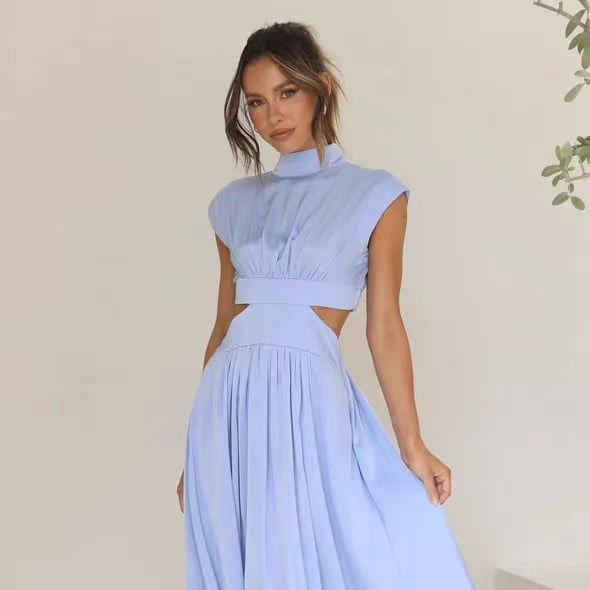 🔥Summer Sale-49% OFF🔥 [Buy 2 Get Free Shipping] 2023 Cutout Waist Pocketed Vacation Midi Dress ✨