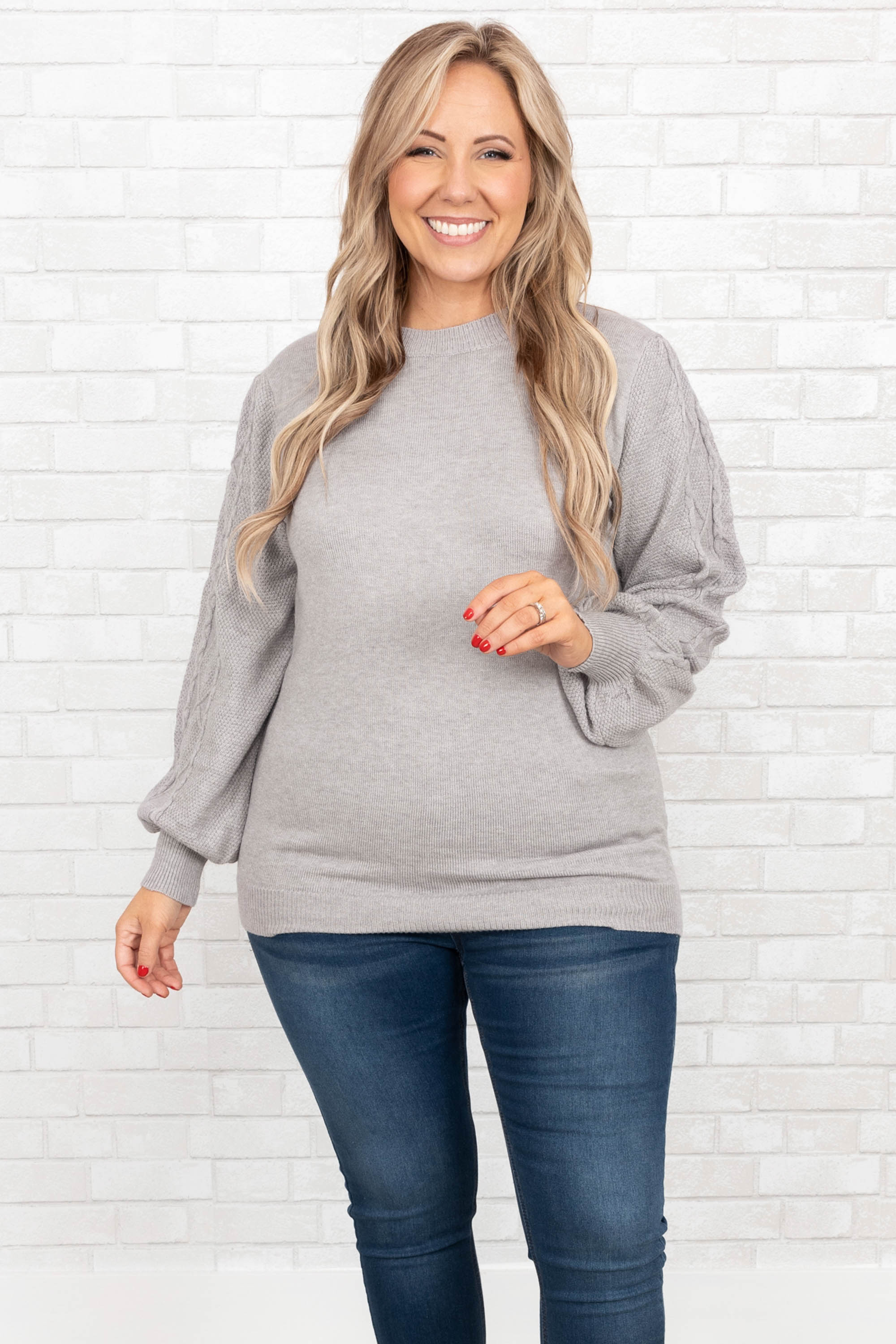 Fall's Forecast Sweater. Heather Gray