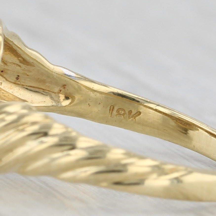0.30ctw Diamond Flower Cluster Bypass Ring 18k Yellow Gold Size 5.75