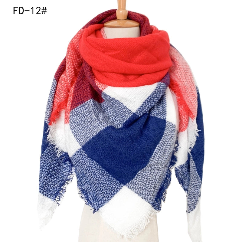 Women's Casual Color Block Imitation Cashmere Scarf
