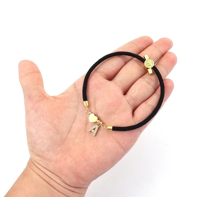 Minimalist Classic Style Letter 304 Stainless Steel Nylon Copper Zircon Bracelets In Bulk