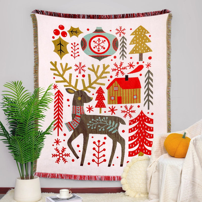 Casual Elegant Cute Elk Cotton Polyester Blanket Couch & Sofa Decor
