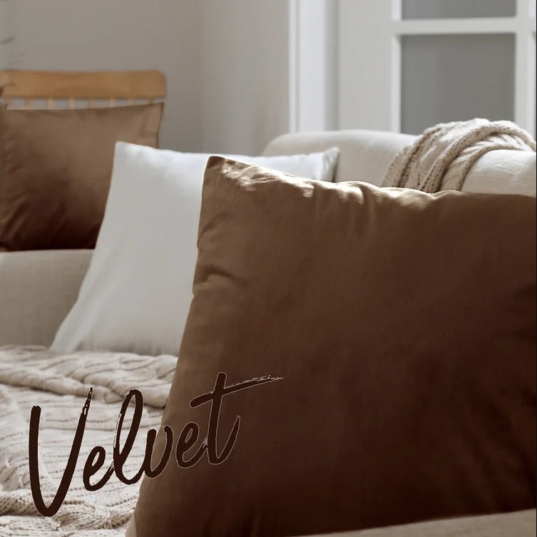 Brown-Velvet Cushion Covers