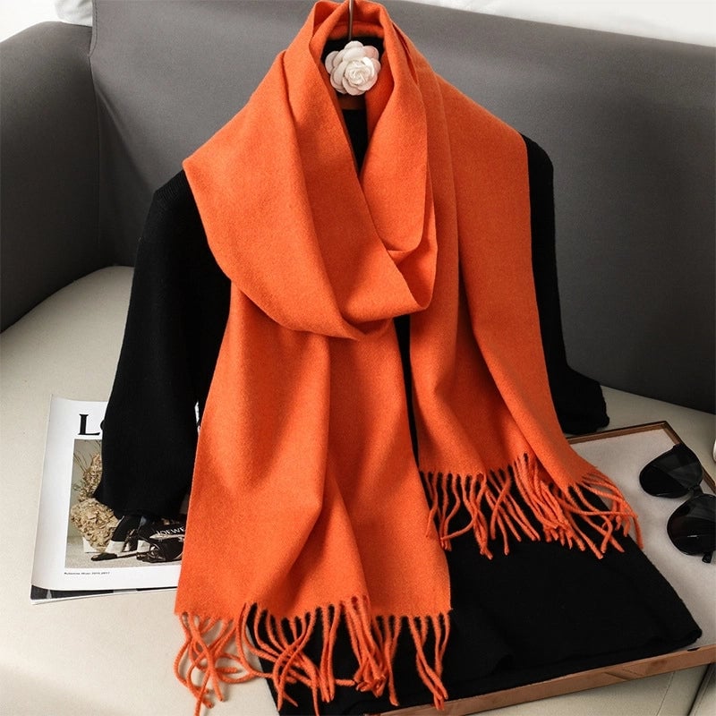 Women's Elegant Solid Color Imitation Cashmere Scarf