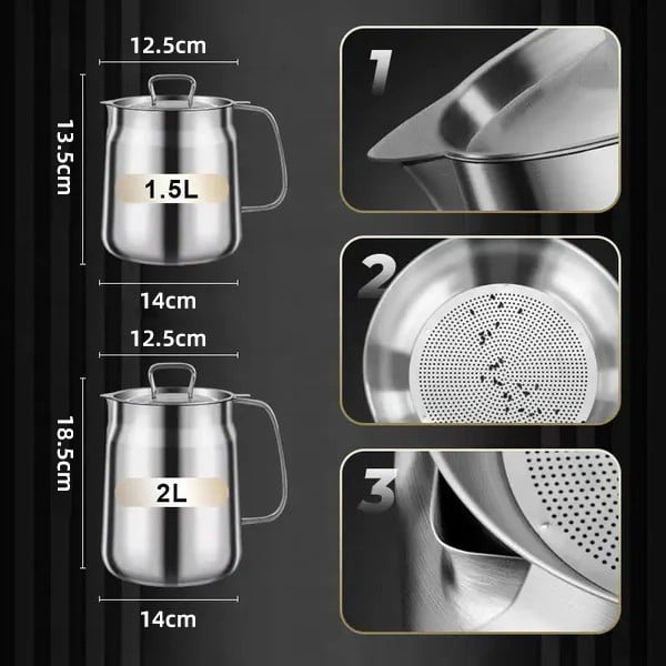 🍟2-in-1 304 Stainless Steel Multifunctional Oil Strainer Pot