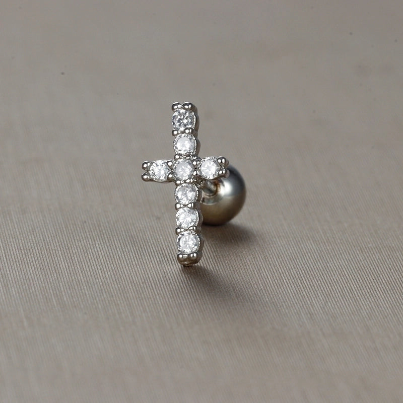 1 Piece Minimalist Star Heart Shape Crown Plating Inlay Stainless Steel Zircon Ear Studs