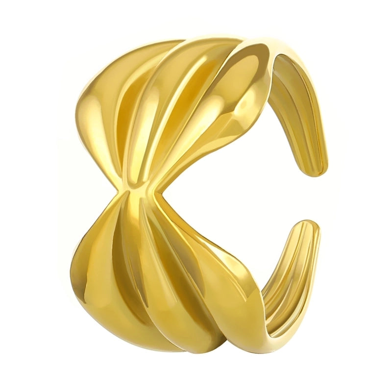 Minimalist Solid Color Titanium Steel No Inlay 18K Gold Plated Plating Rings