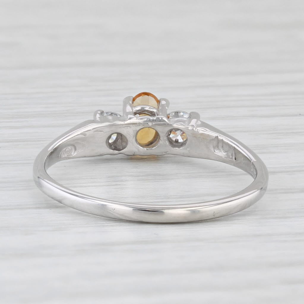 0.40ctw Oval Citrine Cubic Zirconia Ring 10k White Gold Size 6.25