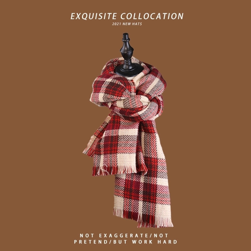 Unisex Basic Lattice Elk Wool Crochet Lace Cotton Linen Scarves