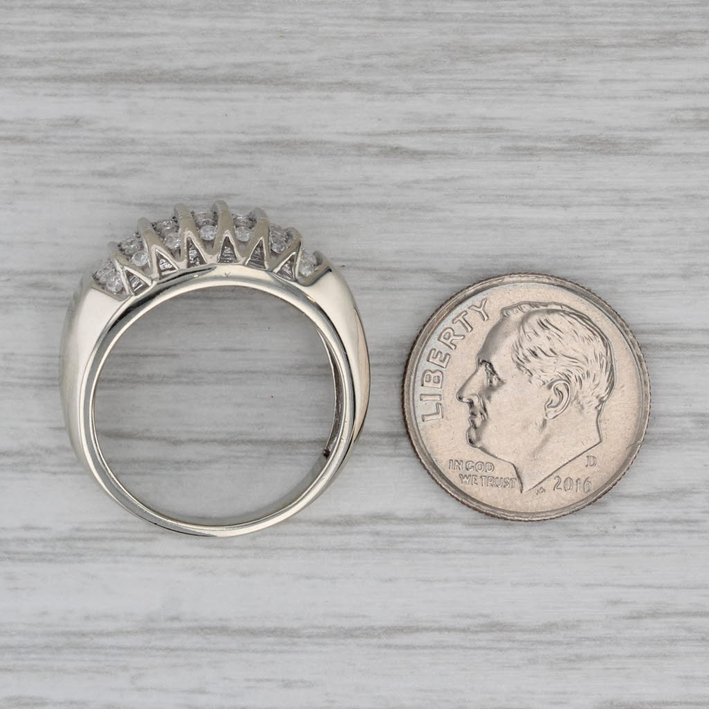 0.38ctw Diamond Rows Ring 10k White Gold Size 7.25