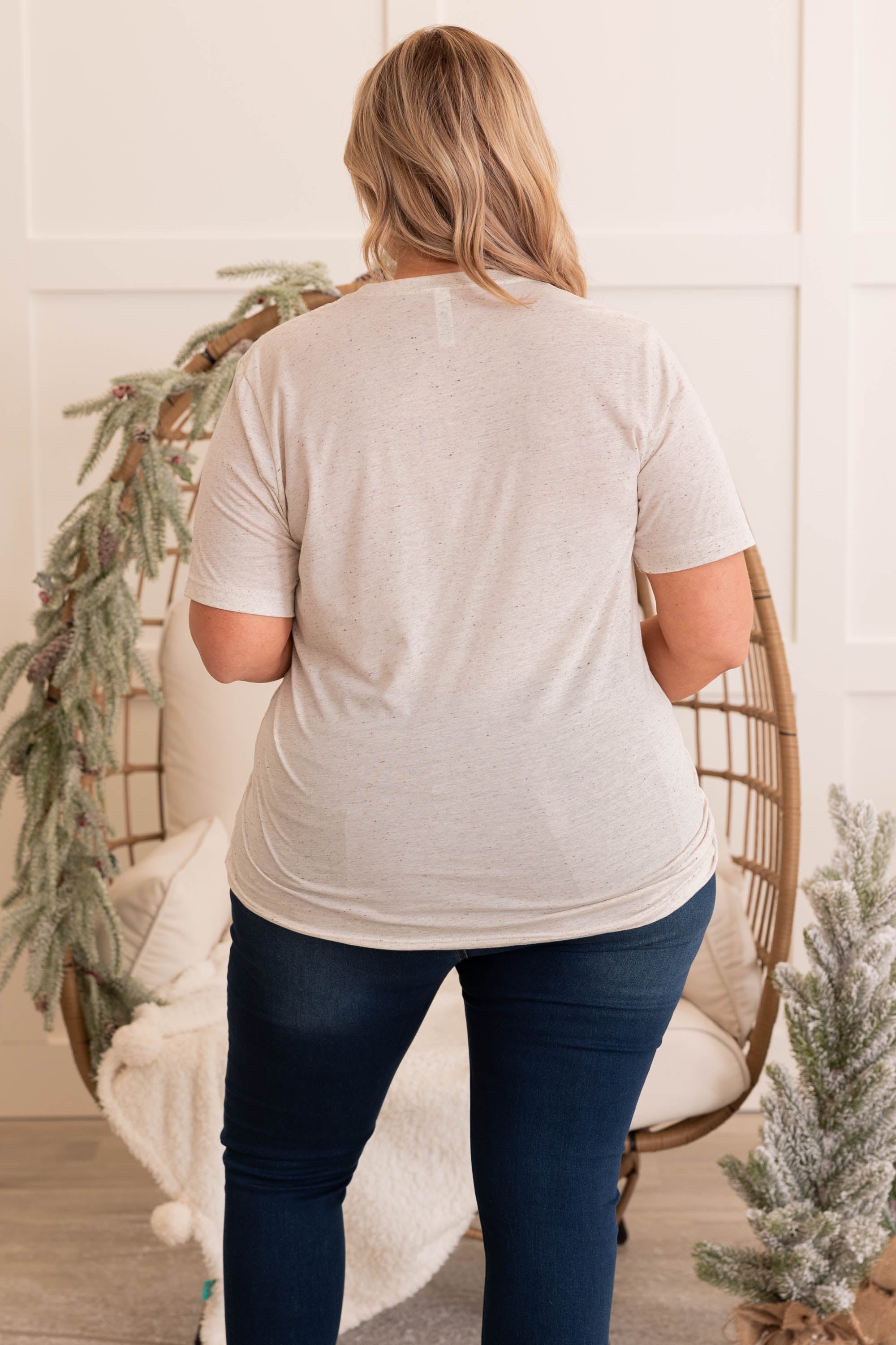 Coffee And Christmas Tee. Oatmeal