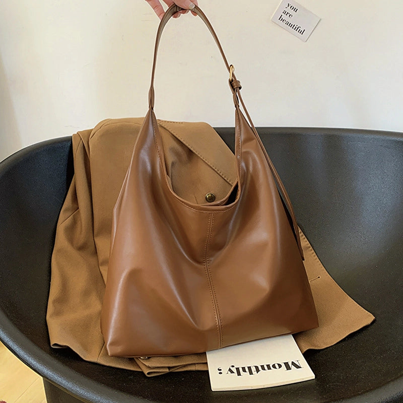 Women's Pu Leather Solid Color Streetwear Multicolor Bucket Magnetic Buckle Tote Bag