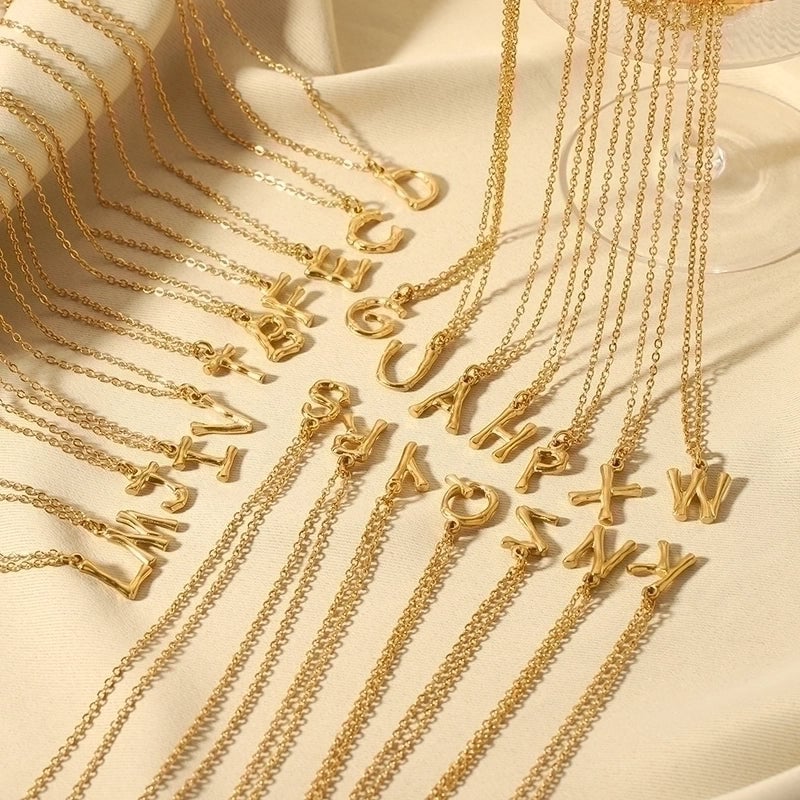 304 Stainless Steel 18K Gold Plated Minimalist Plating Letter Sweater Chain