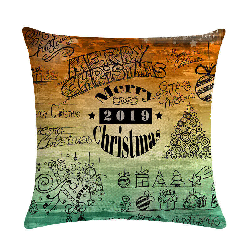 18 Cojines Merry Xmas Couch Throw Pillow Cover Case Home Sofa Decor Pillowslip