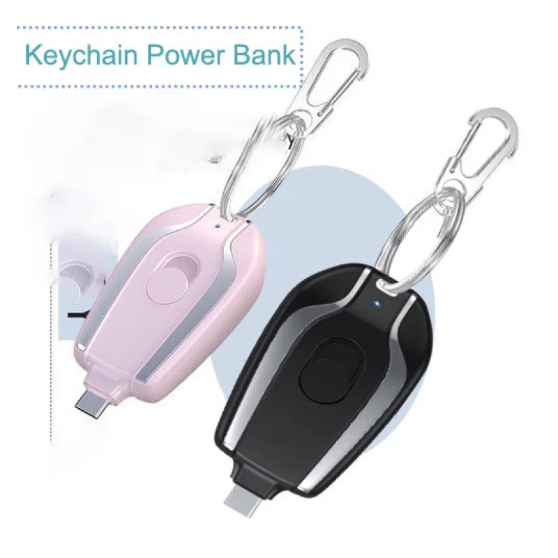 2000mAH Mini Keychain Power Bank Emergency Portable Charger Compatible with iPhone11 12 13 14 , Samsung, Xiaomi Small Power Bank