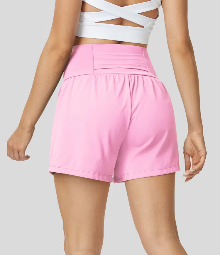 ⚡7 Packs for $24.98⚡Super High Waisted Back Pocket & Side Hidden Pocket 2-in-1 Yoga Shorts, 7/14 Color Sets