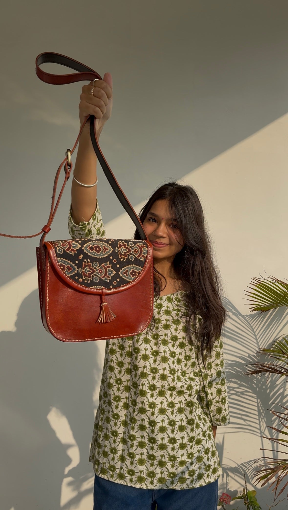 Astounding Ajrakh Ethnic Satchel