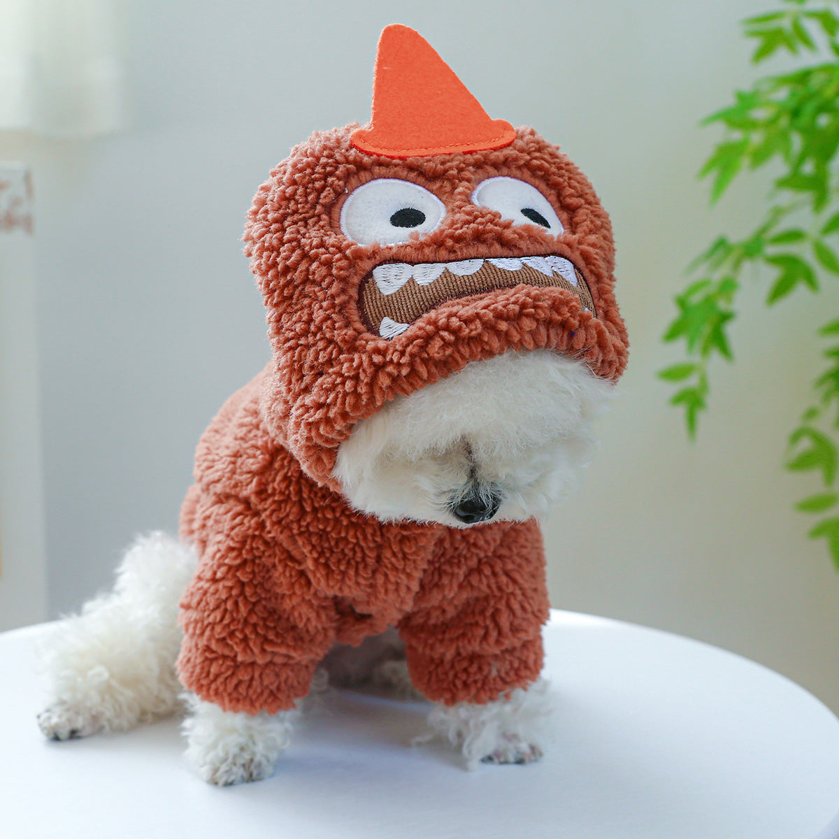Fleece Funny Pattern Hooded Dog Hoodie