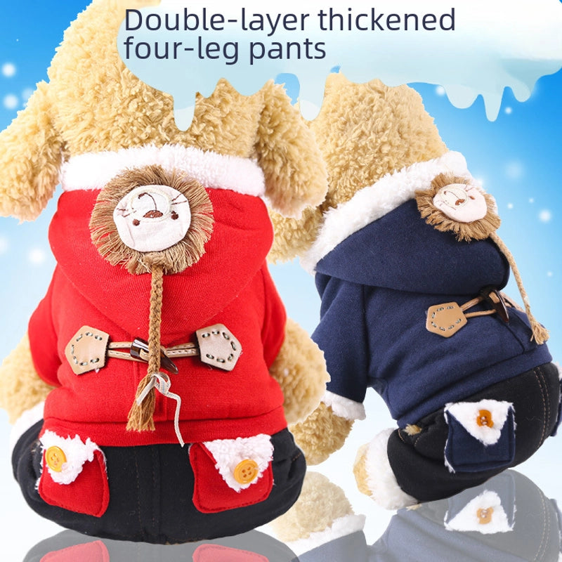 Four Leg Transformation Warm Pet Dog Cat Clothes Teddy Fadou Autumn And Winter Clothing Products Warm Thickened